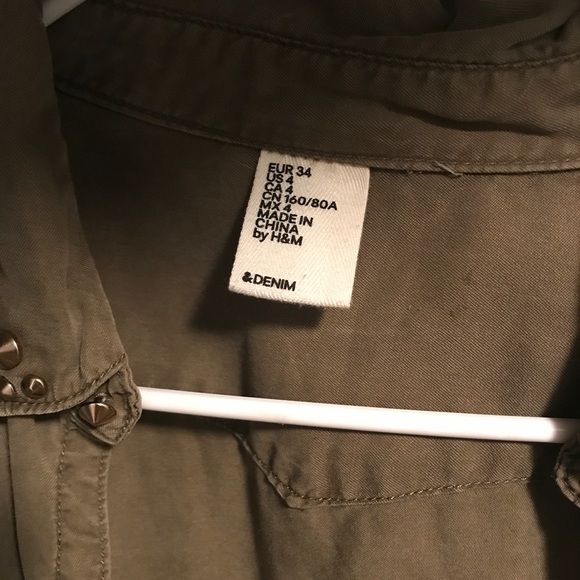 H&M long sleeve shirt with gold studs - Picture 2 of 3